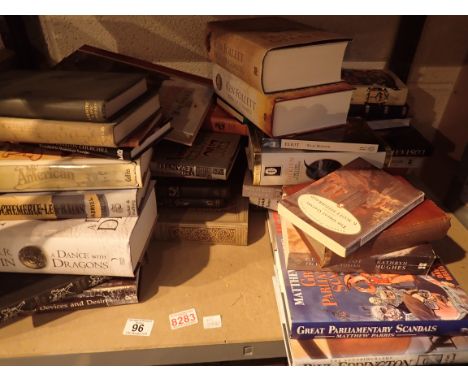 Shelf of assorted fiction & non-fiction books mostly hardback