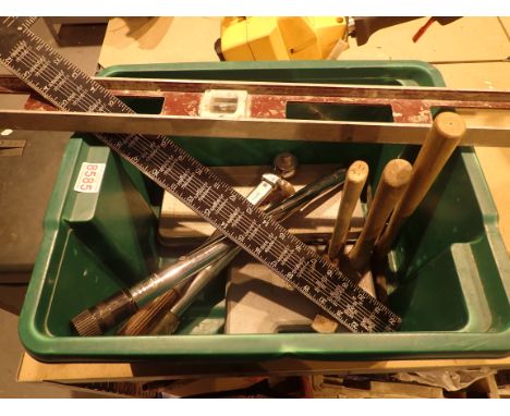 Box of mixed tools including torque wrench 