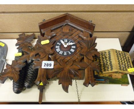 Cuckoo clock and a treen musical box