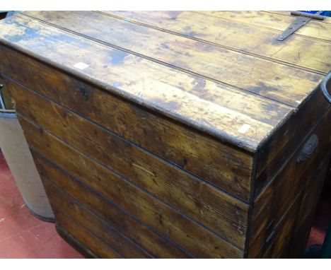 Large tongue and groove trunk with metal carry handles