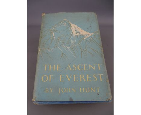 Book titled 'The Ascent of Everest' by John Hunt, signed first print with dust jacket