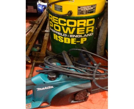Record power dust extractor and a Makita UC3520A chainsaw E/T