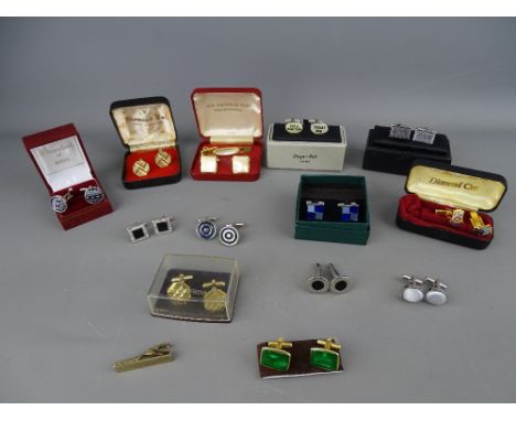 Varied collection of gent's cufflinks, one pair titled 'Trust Me, I'm a Doctor'