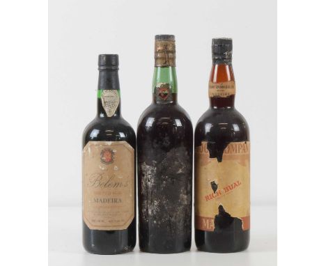 3 Bottles Mixed Lot Fine Old Madeira believed to be from 1950/60’s 3 Bottles Mixed Lot Fine Old Madeira believed to be from 1