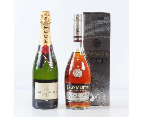 2 Bottles Mixed Lot Champagne and Cognac including ‘Limited Edition’ 2 Bottles Mixed Lot Champagne and Cognac including ‘Limi