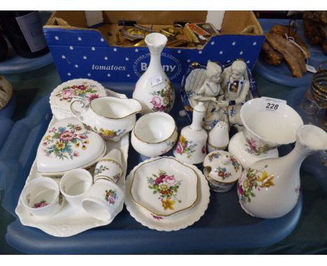 A Collection of Coalport Ming Rose China to Include Napkin Rings, Lidded Boxes, Trinket Dishes, Vases Etc