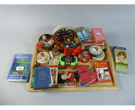 A Collection of Vintage Toys to Include Marbles, Chinese Checkers, Cards Etc