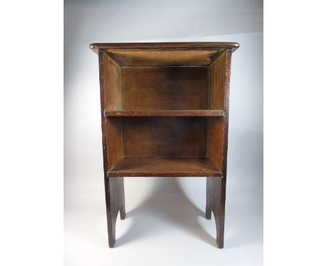 A Stained Pine Two Shelf Open Bookcase, 51cm Wide