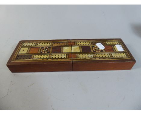 A Folding Inlaid Cribbage Board