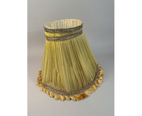 A Vintage Pleated Lamp Shade with Silver Thread Trimming, (AF)