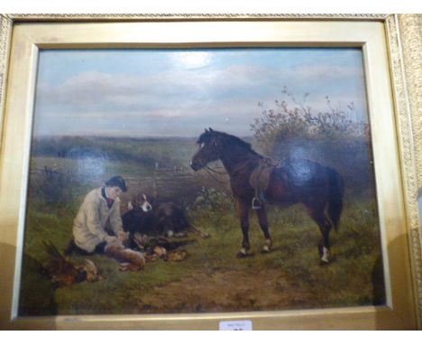 A Gilt Framed Lithograph After James Hardy Junior Depicting Poacher with Pony. Game and Hounds  