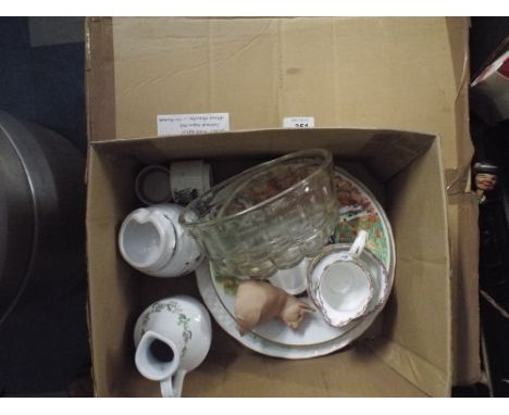 A New Glass Wash Basin Together with Small Collection of Ceramics and Glassware