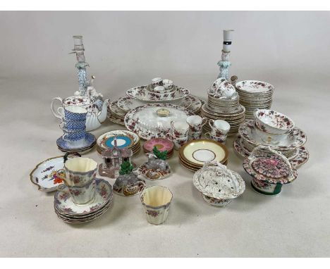 A quantity of ceramics, to include a Minton 'Ancestral' part dinner service, with Staffordshire sheep, and Royal Worcester it
