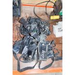 Quantity of various chargers and radio cases CW