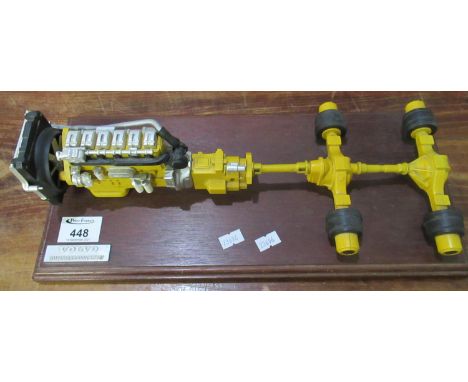 Volvo model of a lorry engine and chassis on wooden base. (B.P. 21% + VAT) 