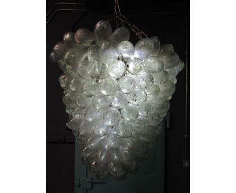 Unusual fish egg design glass light fitting. Charity sale. (B.P. 21% + VAT)Height 38cm Width 30cm