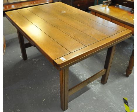 Art Nouveau style oak extending dining table by 'Sherry' (modern). (B.P. 21% + VAT) Length 134cm Width 90cm Extended - Length