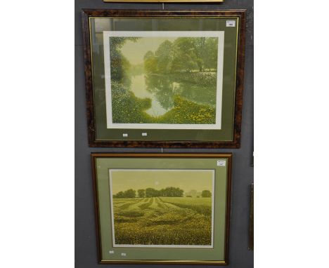 After Kenneth Leech, 'Morning Light' and 'Harvest Moon', limited edition coloured screenprints, no. 61/200 and 83/200, signed