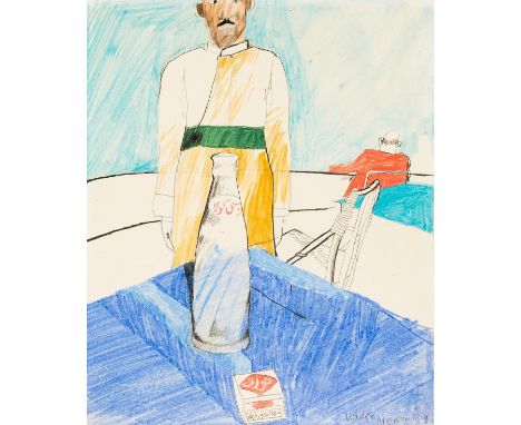 δ David Hockney (b.1937)Waiter, AlexandriaColoured pencil and graphite on wove paper, 1963, initialled, dated and titled in p