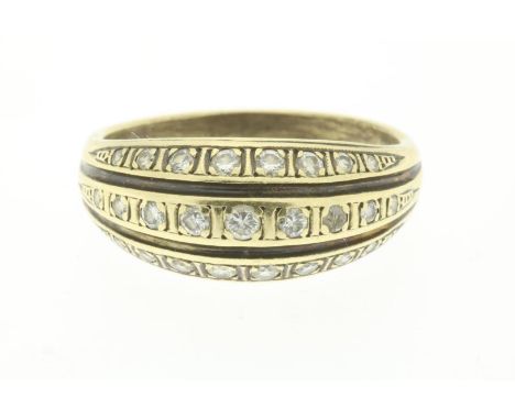 Gouden ring met diamanten. Maat 18.5.gehalte 585/000