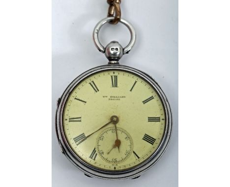 An early 20th century, silver-cased, open face, pocket watch, c.1915, the 41mm white enamel dial with Roman numerals and subs