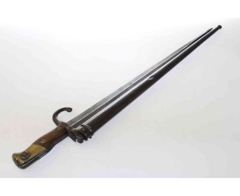 French bayonet and scabbard, dated 1878