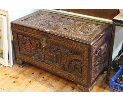 Early 20th Century Burmese camphorwood trunk