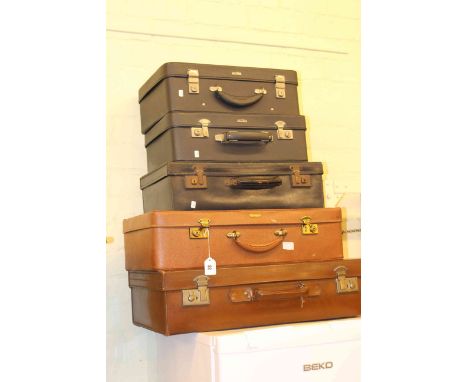 Five vintage suitcases
