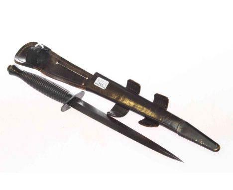 WWII dagger and leather scabbard