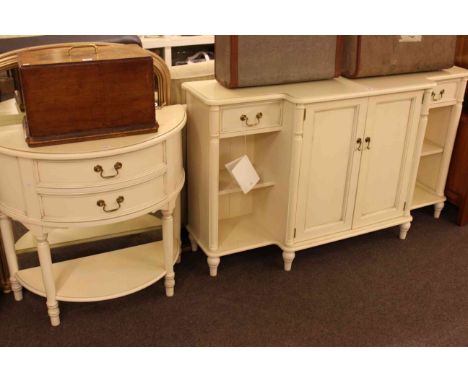 Laura Ashley breakfront side cabinet and matching bow front two drawer console table (2)