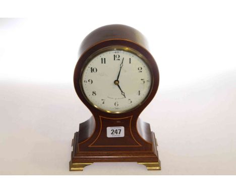 Comitti inlaid mahogany mantel clock