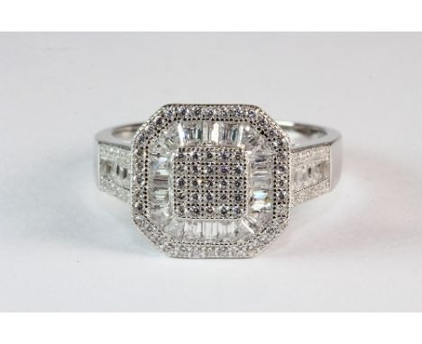 A 925 silver and stone set ring (S)