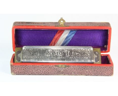 A Hohner chromatic harmonica