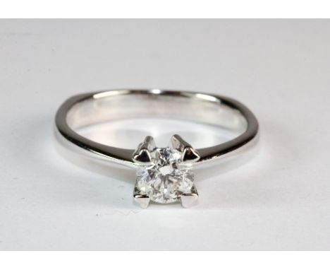An 18ct white gold diamond (0.52ct) solitaire ring (M) with EDR jewellery report F-G/Si