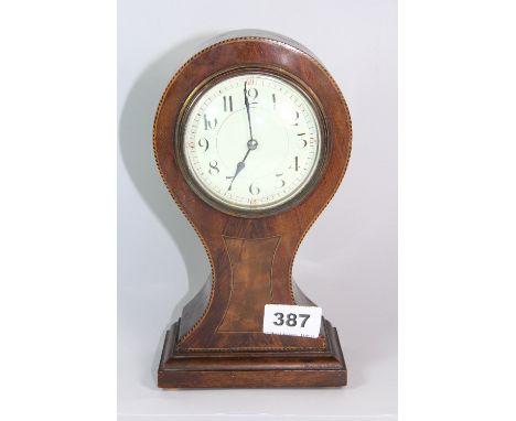 An Edwardian inlaid mantle clock H 24cm