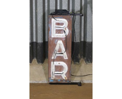 A green neon 'Bar' light,c.1940s and later, French,31cm wide15cm deep91cm high
Condition Report
Repair and restoration. Some 