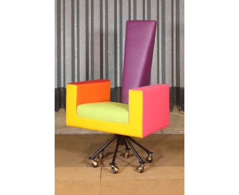 An upholstered Memphis-style chair,of recent manufacture, 72cm wide68cm deep130cm highCondition ReportThe seat 58cm high. Thi