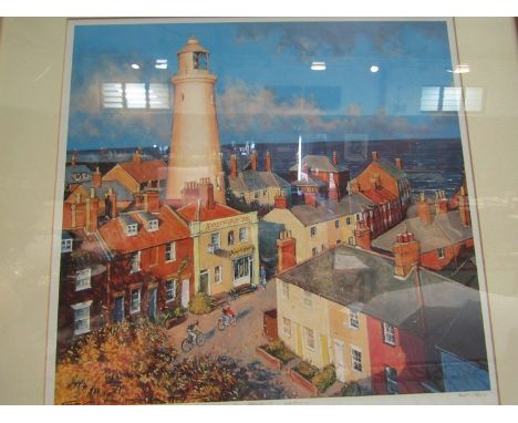 A limited edition print after Garrard depicting Southwold, 203/850 pencil signed and titled, framed and glazed, 32cm x 33.5cm
