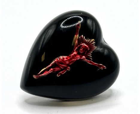 A Jean Paul Gaultier ring, in the form of a heart inset with a crucifix 