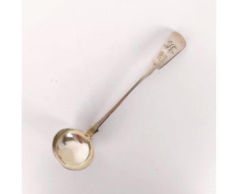 A Scottish provincial silver fiddle pattern punch ladle, 1.0 ozt 