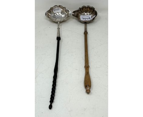 A George III silver toddy ladle, with a spiral turned handle, and another (2) 