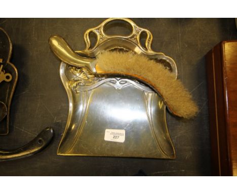 Art Nouveau crumb brush and tray