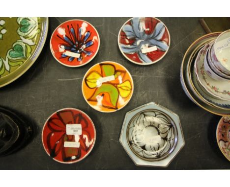 5 Small Poole Pottery Delphis Pattern Plates
