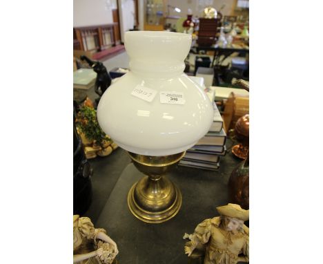 Brass Oil Lamp with white Globe Top