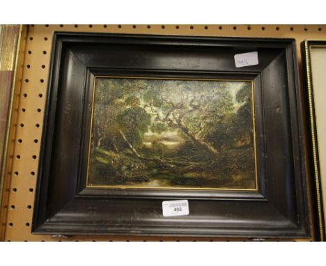 R Hill - Oil on Panel, 1853 - View of Lake thru' Wood