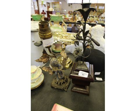 Putti table lamp and floral lamp