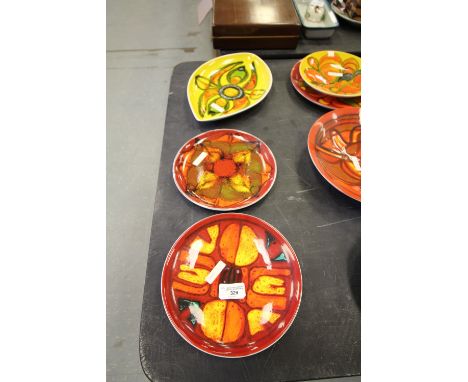 3 Poole Pottery Delphis Pattern Plates