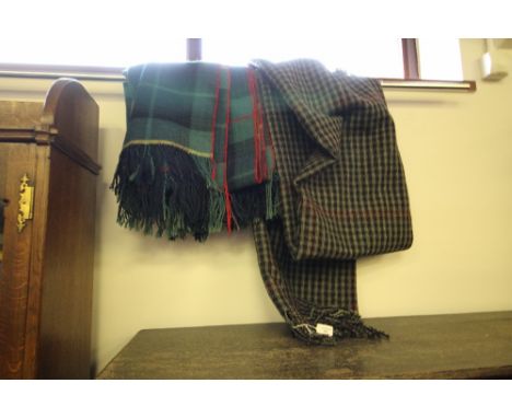Two vintage large wool blankets