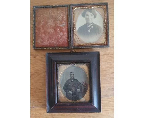 A Victorian ambrotype portrait photograph and one other. (2)