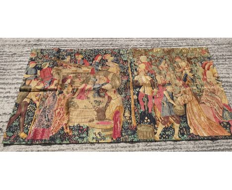A Liberty wall hanging after a mediaeval tapestry, 73" x 36".